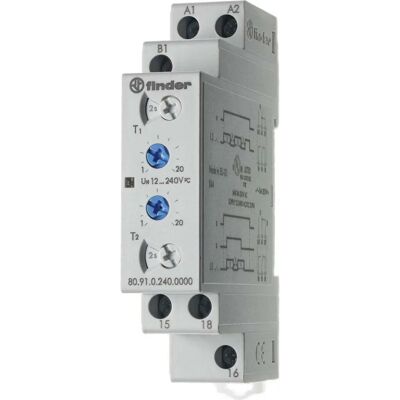 Finder timer relæ 12-240VAC/DC 16A DIN-skinne Finder timer relæ 12-240VAC/DC 16A DIN-skinne