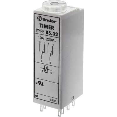 Finder 85 Serie Multifunktionaler Timer 12V, 4PDT, 7A Finder 85 Serie Multifunktionaler Timer 12V, 4PDT, 7A