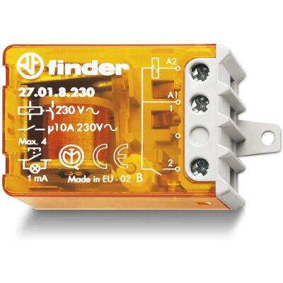 Relé de impulso Finder - 230V AC, 10A, SPST - Tipo 270182300000 Relé de impulso Finder - 230V AC, 10A, SPST - Tipo 270182300000