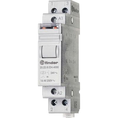 Finder Relæ-omskifter 24V DIN-skinne 2 NO 4000 VA Finder Relæ-omskifter 24V DIN-skinne 2 NO 4000 VA