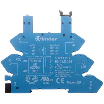 Finder Relais-Sockel Serie 93 - Serie 34/51/81, Blau, 6-24V AC/DC Finder Relais-Sockel Serie 93 - Serie 34/51/81, Blau, 6-24V AC/DC
