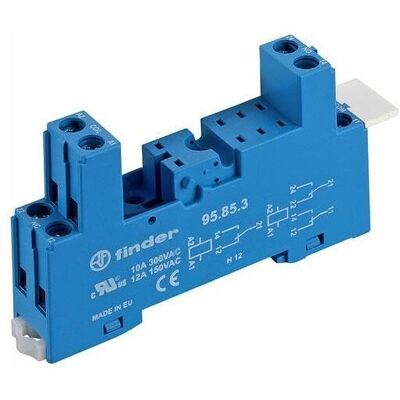 Finder Relaisfassung 95.85.3 für DIN-Schiene, 8-polig, blau, max 10A Finder Relaisfassung 95.85.3 für DIN-Schiene, 8-polig, blau, max 10A