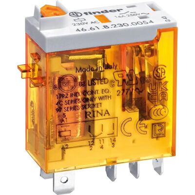 Finder 46.61.8.120.0040 - Relais mit 120V/AC, 16A, 1 Schalter, 10 Stück. Finder 46.61.8.120.0040 - Relais mit 120V/AC, 16A, 1 Schalter, 10 Stück.