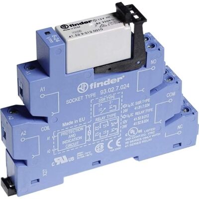 Finder 38.52.0.024.0060 Schnittstellenrelais - 24 V/DC, 2 Wechslerkontakte Finder 38.52.0.024.0060 Schnittstellenrelais - 24 V/DC, 2 Wechslerkontakte