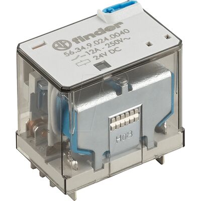 Finder 56.34.9.048.0040 Relay - 48 V/DC, 12 A, 4 Change-over Contacts Finder 56.34.9.048.0040 Relay - 48 V/DC, 12 A, 4 Change-over Contacts