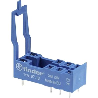 Finder Relay Socket - Blue - DIN Rail Mount - 97.12 Finder Relay Socket - Blue - DIN Rail Mount - 97.12
