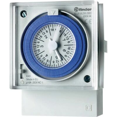 Finder 12.31.8.230.0007 Wochenmechanischer Timer - 230V, 16A Finder 12.31.8.230.0007 Wochenmechanischer Timer - 230V, 16A