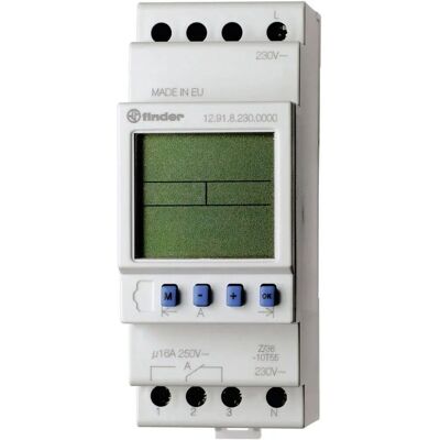 Finder Zeitschaltuhr für DIN-Schiene - 230V AC, 1 Schalter, 16A, Tagesprogramm Finder Zeitschaltuhr für DIN-Schiene - 230V AC, 1 Schalter, 16A, Tagesprogramm