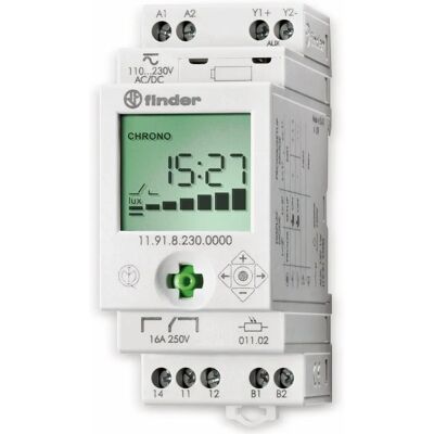 Finder 11.91.8.230.0000 Skymningsbrytare - Ljusrelä - 230V, DIN-skena Finder 11.91.8.230.0000 Skymningsbrytare - Ljusrelä - 230V, DIN-skena