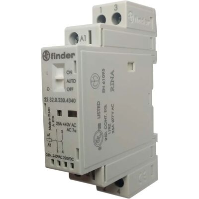 Finder 22.32.0.230.4340 Modular Relay DPST-NO - 230VAC/DC - 10A Finder 22.32.0.230.4340 Modular Relay DPST-NO - 230VAC/DC - 10A