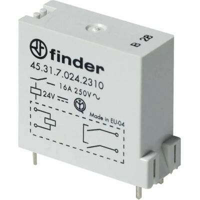 Relais PCB Série 45 Finder - 24V 16A Monostable IP40 - Publicité Relais PCB Série 45 Finder - 24V 16A Monostable IP40 - Publicité