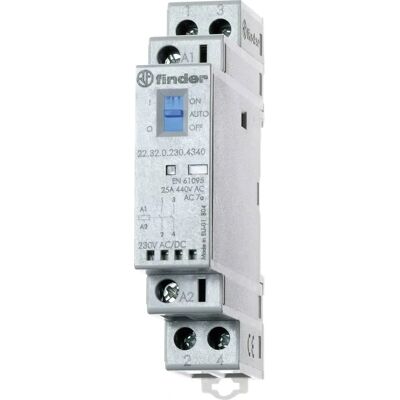 Finder 22.32.0.230.1520 Contactor - 1 NO, 1 NC, 230V Finder 22.32.0.230.1520 Contactor - 1 NO, 1 NC, 230V