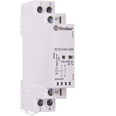 Finder 22.32.0.024.4520 Kontaktor - 1 NO, 1 NC, 24V/AC/DC Finder 22.32.0.024.4520 Kontaktor - 1 NO, 1 NC, 24V/AC/DC