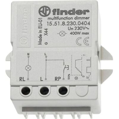 Finder 15.51.8.230.0404 Dimmer für Einbau, 400W, Grau Finder 15.51.8.230.0404 Dimmer für Einbau, 400W, Grau