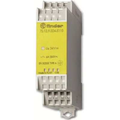 Finder 7S.12.9.024.5110 Relä - 24V DC, 2-pol, 6A, DIN-montering Finder 7S.12.9.024.5110 Relä - 24V DC, 2-pol, 6A, DIN-montering