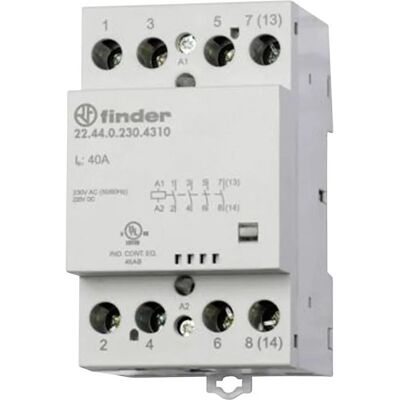 Finder 22.44.0.230.4310 Kontaktor 40A - Hohe Einschaltstromkapazität Finder 22.44.0.230.4310 Kontaktor 40A - Hohe Einschaltstromkapazität