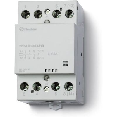 Finder IP20 Relay - 22 Series 40A 63A Modular Contactor Finder IP20 Relay - 22 Series 40A 63A Modular Contactor