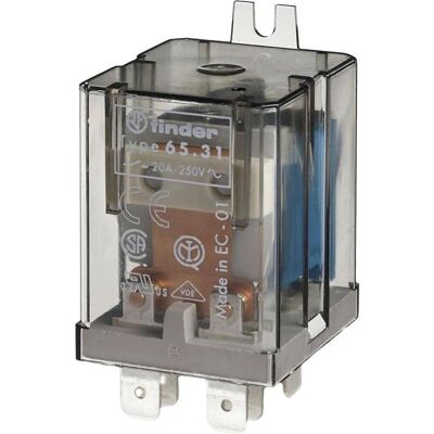 Finder 65.31.9.012.4309 Relæ - 12 V/DC, 30 A, NO kontakt Finder 65.31.9.012.4309 Relæ - 12 V/DC, 30 A, NO kontakt