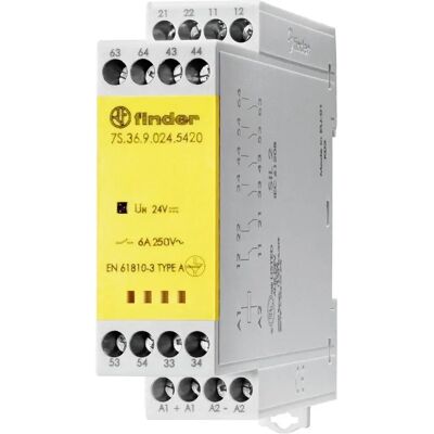 Finder 7S.36.9.024.5420 Relaismodul - 6A, 24V DC, Tragschiene Finder 7S.36.9.024.5420 Relaismodul - 6A, 24V DC, Tragschiene