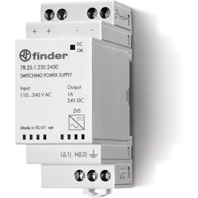 Alimentatore su guida DIN Finder 78.25.1.230.2400 - 24V, 25W Alimentatore su guida DIN Finder 78.25.1.230.2400 - 24V, 25W