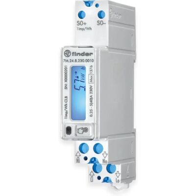 FINDER S.P.A Finder 7M2482300010 Digitaler Energiezähler - Einphasen, 40A, MID-zertifiziert FINDER S.P.A Finder 7M2482300010 Digitaler Energiezähler - Einphasen, 40A, MID-zertifiziert