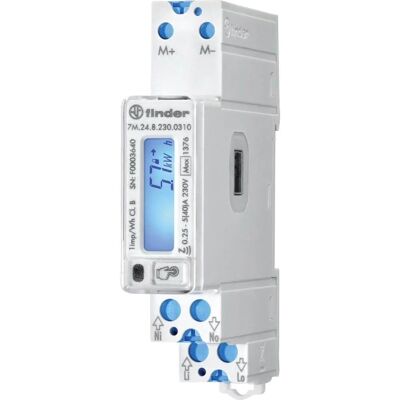Finder 7M.24.8.230.0310 Digital Energy Meter - Single Phase 40A MID Certified Finder 7M.24.8.230.0310 Digital Energy Meter - Single Phase 40A MID Certified