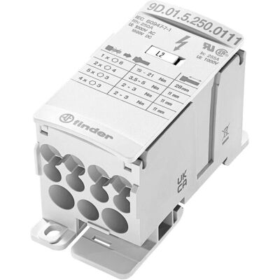 Finder 9D0152500111 Distribution Block - 12-Pole, 35mm², White Finder 9D0152500111 Distribution Block - 12-Pole, 35mm², White