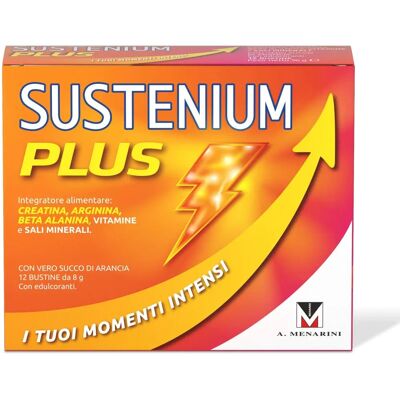 A.Menarini Ind.Farm.Riun.Srl Sustenium Plus Formula Intensiva - Integratore energetico con Creatina e Arginina - 12 Bustine A.Menarini Ind.Farm.Riun.Srl Sustenium Plus Formula Intensiva - Integratore energetico con Creatina e Arginina - 12 Bustine