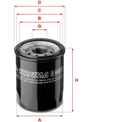 Oliefilter Sofima S 4030 R - Vorklep, 85mm, M20x1.5 Oliefilter Sofima S 4030 R - Vorklep, 85mm, M20x1.5