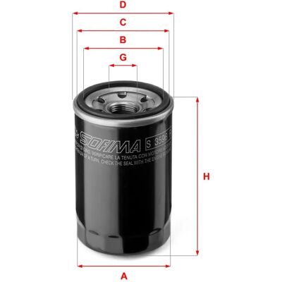 SOFIMA S 3596 R Ölfilter - M20x1.5 SOFIMA S 3596 R Ölfilter - M20x1.5