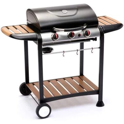 BFT Barbecue a gas - 3 bruciatori scaffali laterali in acciaio - Griglia da giardino BFT Barbecue a gas - 3 bruciatori scaffali laterali in acciaio - Griglia da giardino