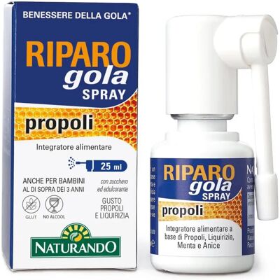 Naturando Riparo Gola Spray - Alivio de Garganta con Menta, Anís, Regaliz - 25ml Naturando Riparo Gola Spray - Alivio de Garganta con Menta, Anís, Regaliz - 25ml