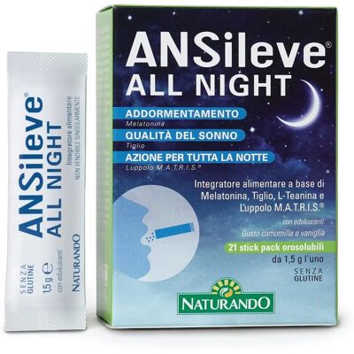 Naturando Srl Ansileve All Night - Supporto Sonno - 21 Stick Orosolubili Naturando Srl Ansileve All Night - Supporto Sonno - 21 Stick Orosolubili