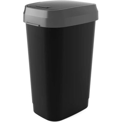 Kis 50L Doppelschwingdeckel Mülleimer - Schwarz/Grau Kis 50L Doppelschwingdeckel Mülleimer - Schwarz/Grau