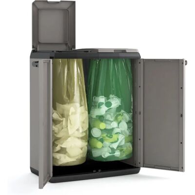 Keter Recycling Cabinet - Szétválasztó, Szürke & Fekete, 85cm - Recycling Cabinet Keter Recycling Cabinet - Szétválasztó, Szürke & Fekete, 85cm - Recycling Cabinet