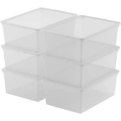 Set di 6 contenitori rettangolari Keter - Trasparente Set di 6 contenitori rettangolari Keter - Trasparente