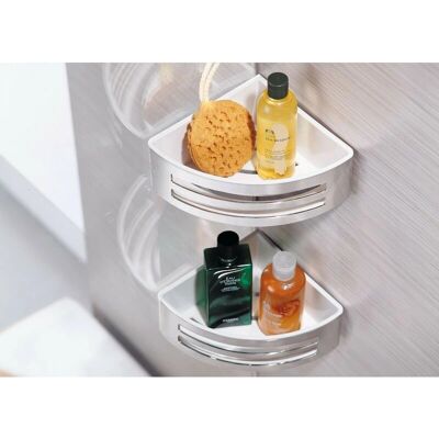 Novellini Cestino Angolare Doppio - Contenitore Doppio con Vaschette Interne in Plastica Estraibili - Cestino Bagno Novellini Cestino Angolare Doppio - Contenitore Doppio con Vaschette Interne in Plastica Estraibili - Cestino Bagno