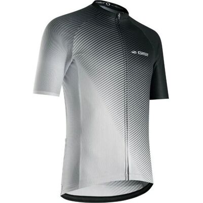 Maillot Gist Flow Blanc/Noir - Maillot de cyclisme à manches courtes - Publicité Maillot Gist Flow Blanc/Noir - Maillot de cyclisme à manches courtes - Publicité