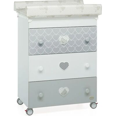Foppapedretti Lovely Grigio/Bianco 3 cassetti fasciatoio Foppapedretti Lovely Grigio/Bianco 3 cassetti fasciatoio