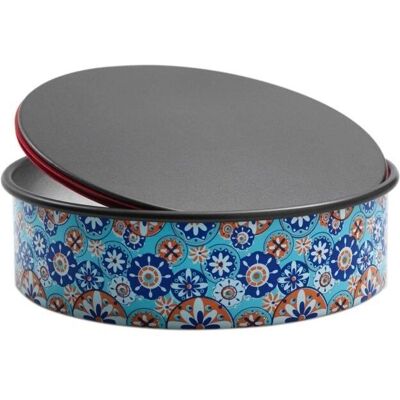 Domo Push Pan Tortownica - Aluminium, Niebieska, 20cm - Forma z odczepianym dnem Domo Push Pan Tortownica - Aluminium, Niebieska, 20cm - Forma z odczepianym dnem