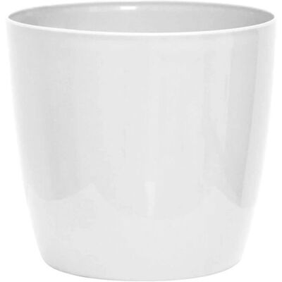 Cache-pot brillant blanc Garden ID - 30x27 cm - Étanche - Publicité Cache-pot brillant blanc Garden ID - 30x27 cm - Étanche - Publicité
