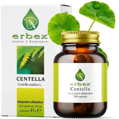 Capsule di Centella Erbex - Supporta Insufficienza Venosa - 100 Capsule Capsule di Centella Erbex - Supporta Insufficienza Venosa - 100 Capsule