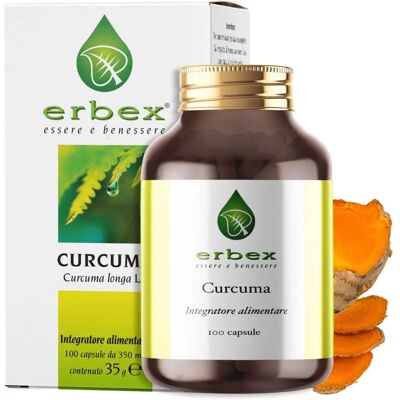 Erbex Srl Erbex Curcuma - Supporto per Articolazioni & Antiossidante - 100 Capsule Erbex Srl Erbex Curcuma - Supporto per Articolazioni & Antiossidante - 100 Capsule