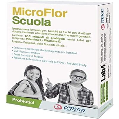 CEMON Microflor Scuola - Fragola - Supporto immunitario - Integratore alimentare CEMON Microflor Scuola - Fragola - Supporto immunitario - Integratore alimentare