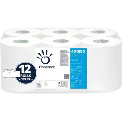Papernet Mini Jumbo Vit Toalettpapper - 170m, 12 Rullar Papernet Mini Jumbo Vit Toalettpapper - 170m, 12 Rullar