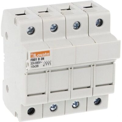 Lovato Portafusibles 3 polos + neutro 32A - Sicherungsclip Lovato Portafusibles 3 polos + neutro 32A - Sicherungsclip