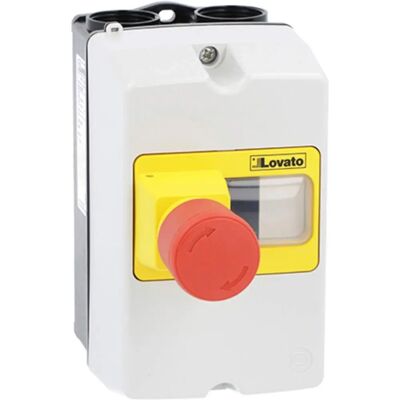 Caja de pared Lovato Electric IP65 con botón de emergencia SM1Z1702P Caja de pared Lovato Electric IP65 con botón de emergencia SM1Z1702P