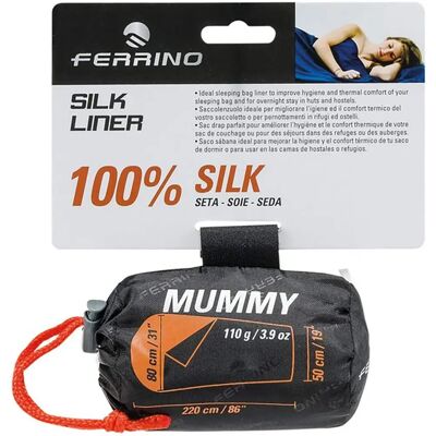 Ferrino Silk Liner Mummy - Lightweight Silk Sleeping Bag Liner Ferrino Silk Liner Mummy - Lightweight Silk Sleeping Bag Liner