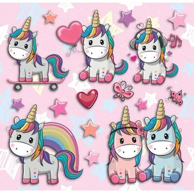CREA ARREDA Sticker Murale Unicorno - Decorazione 3D rimovibile CREA ARREDA Sticker Murale Unicorno - Decorazione 3D rimovibile
