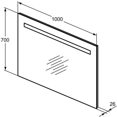 Oglinda & Lumină Ideal Standard cu LED - Anti-aburire - 1000x700 mm Oglinda & Lumină Ideal Standard cu LED - Anti-aburire - 1000x700 mm